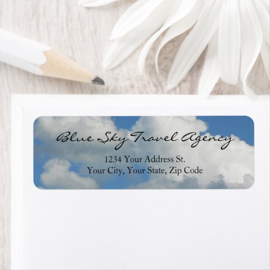 Étiquette Ciel bleu clair (En situation)