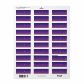 Étiquette Ciel étoilé de coucher de soleil violet et or (Feuille entière)