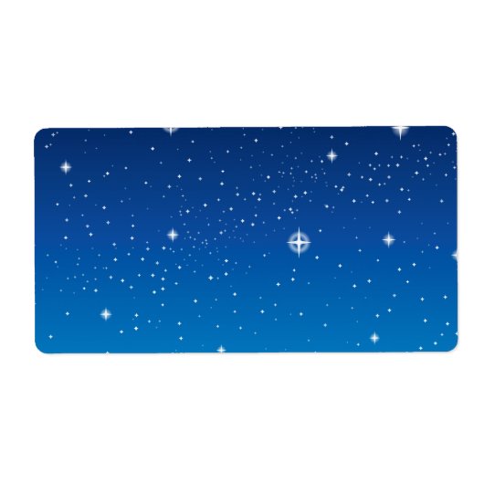 Étiquette Ciel nocturne étoilé bleu profond (Devant)