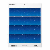 Étiquette Ciel nocturne étoilé bleu profond (Feuille entière)