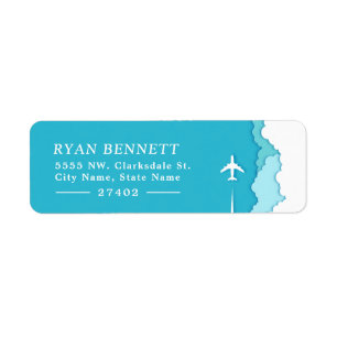 Étiquette Ciels conviviaux   Adresse personnalisée Turquoise