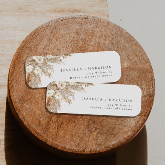 Étiquette CIERA Bohemian Pampas Grasse Adresse de retour