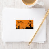 Étiquette Cimetière d'Halloween (En situation)