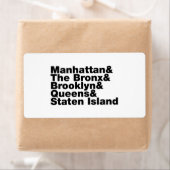 Étiquette Cinq arrondissements ~ New York City (En situation)