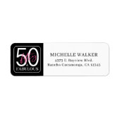 Étiquette Cinquante ans et Fabuleux Script Anniversaire 50 a (Devant)