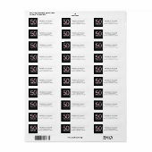 Étiquette Cinquante ans et Fabuleux Script Anniversaire 50 a (Feuille entière)