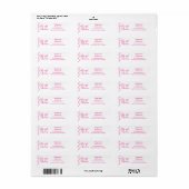 Étiquette Cinquante ans et Fabuleux Script Rose (Feuille entière)