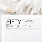 Étiquette Cinquante et fabuleux Gras 50e fête d'anniversaire (En situation)