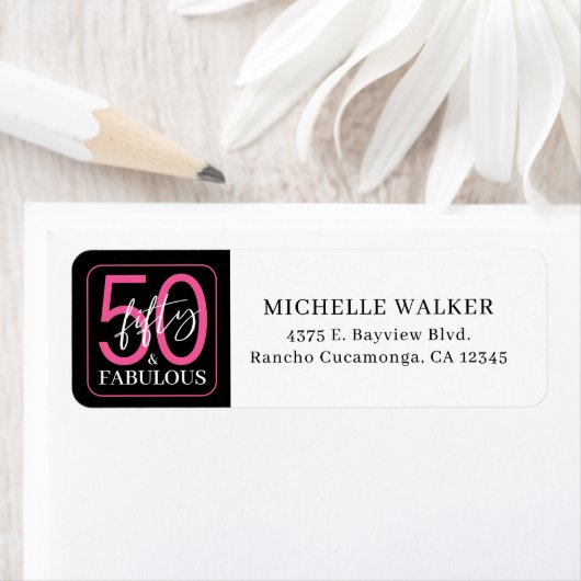 Étiquette Cinquante & Fabuleux Script 50e Anniversaire (En situation)