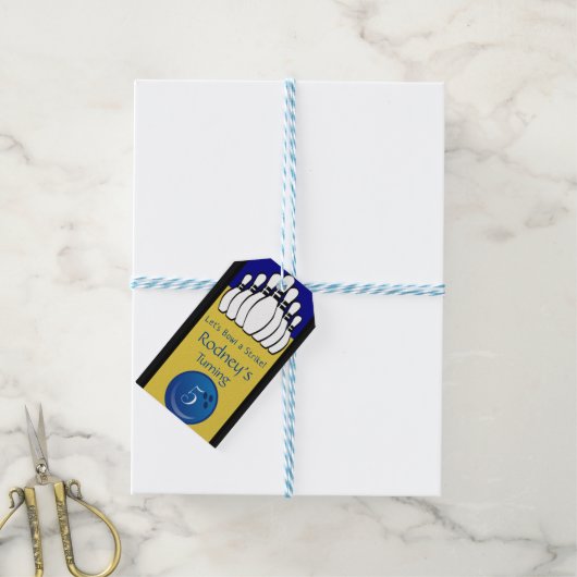 Étiquette cinquième anniversaire de Bowling Pins (Avec de laficelle)