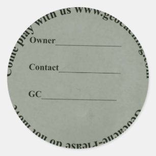 étiquette circulaire de geocache