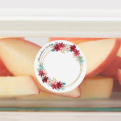 Étiquette circulaire étanche avec couronne et fleu (Apposé)