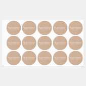 Étiquette circulaire Kraft simple et propre (Feuille)