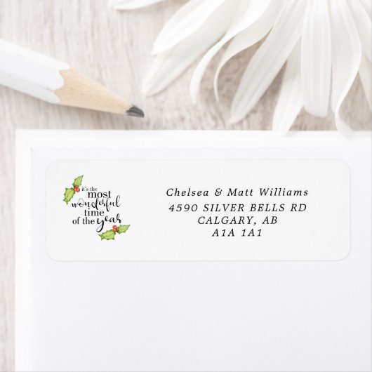 Étiquette Citation de Noël Temps le plus merveilleux (En situation)