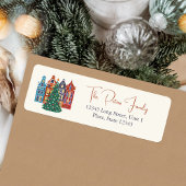 Étiquette Cité d'Amsterdam dessinée à la main Noël