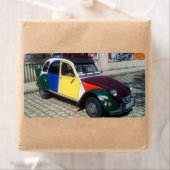 Étiquette Citroen coloré 2 CV (En situation)