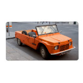 Étiquette Citroen orange Mehari (Devant)