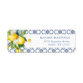 Étiquette Citron Fête des mariées méditerranéenne Adresse de (Devant)