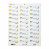 Étiquette Citron floral bleu Main Squeeze Adresse nuptiale (Feuille entière)