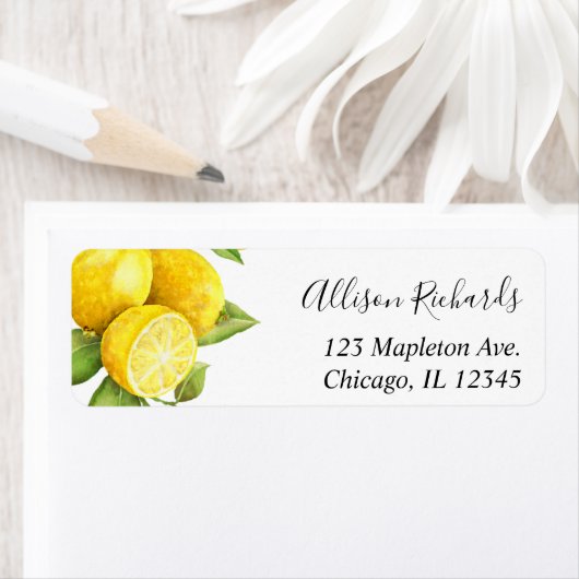 Étiquette citron vert jaune (En situation)