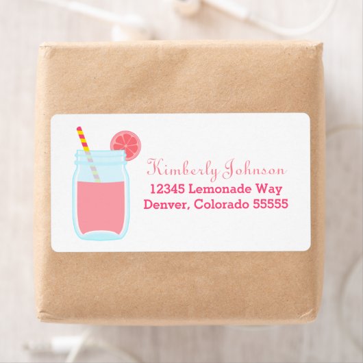 Étiquette Citronade rose (En situation)