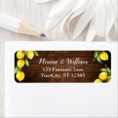 Étiquette Citrons aquarelle avec bois Brown rustique (En situation)