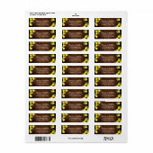 Étiquette Citrons aquarelle avec bois Brown rustique (Feuille entière)