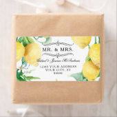 Étiquette Citrons Citrons Vert floral blanc Retour de la cou (En situation)