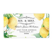 Étiquette Citrons Citrons Vert floral blanc Retour de la cou (Devant)