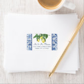 Étiquette Citrons jaunes Mariage bleu blanc (En situation)