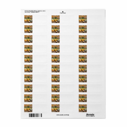 Étiquette Citrouille (Feuille entière)