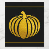 Étiquette Citrouille à vin Gold Foil (Étiquettes simples)