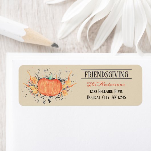 Étiquette Citrouille Amitié (En situation)