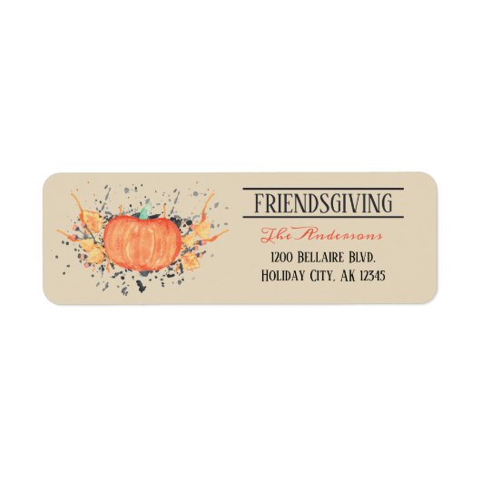 Étiquette Citrouille Amitié (Devant)