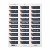 Étiquette Citrouille Automne Bleu foncé Mariage Adresse de r (Feuille entière)