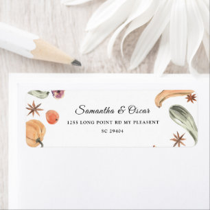 Étiquette Citrouille couleur d'aquarelle tendance Vibes d'