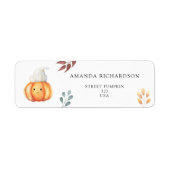 Étiquette Citrouille d'automne en casquette (Devant)