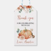 Étiquette Citrouille d'automne Merci fête d'annive (Devant)