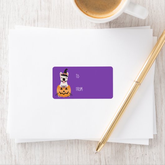 Étiquette Citrouille d'Halloween (En situation)