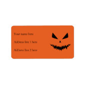 Étiquette Citrouille d'Halloween Jack O'Lantern noire orange (Devant)