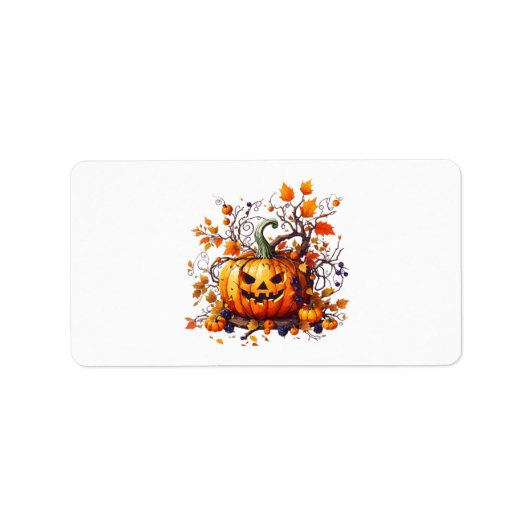 Étiquette citrouille drôle d'Halloween d'automne (Devant)