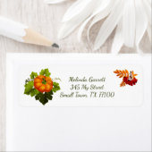 Étiquette Citrouille Floral Fall Thanksgiving Adresse person (En situation)