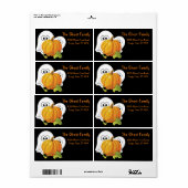 Étiquette Citrouille Halloween personnalisé (Feuille entière)