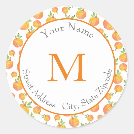 étiquette 'Citrouille Motif 3' (Devant)