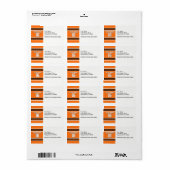 Étiquette Citrouille Orange Blk Team Jersey Numéro personnal (Feuille entière)