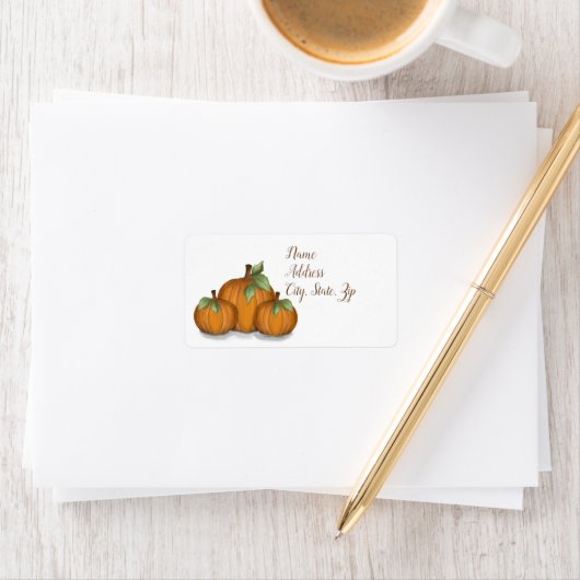 Étiquette Citrouille peint (En situation)