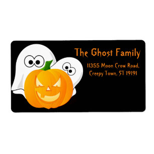 Étiquette Citrouille personnalisé de fantômes de Halloween