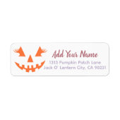 Étiquette Citrouille personnalisée Jack O Lantern Halloween (Devant)