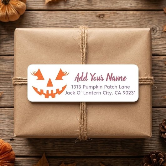 Étiquette Citrouille personnalisée Jack O Lantern Halloween