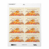 Étiquette Citrouille Récolte Maison Faite De La Cuisine De (Feuille entière)